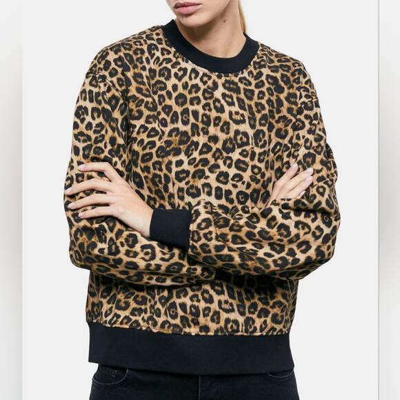 THE KOOPLES Leopard Print Fleece Sweatshirt, Size 1 - Picture 4 of 13